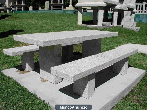 mesas de piedra para jardin