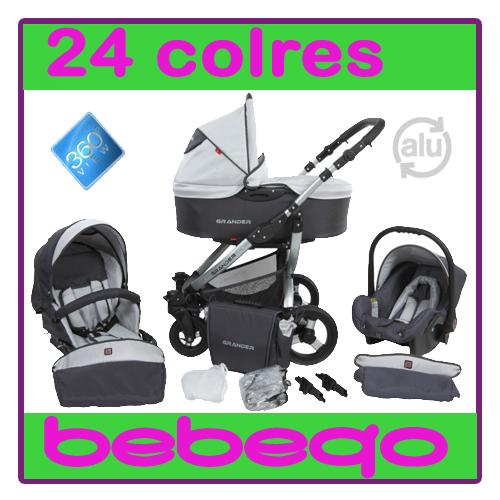 COCHECITO SILLA DE AUTOMOVIL NIDO SET GRANDER NEGRO + GRIS