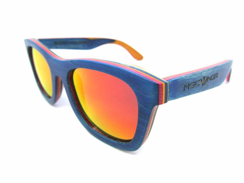 Gafas de madera modelo skate blue