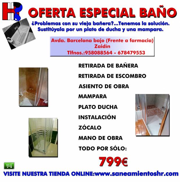 Reforma Especial Baño por sólo 799€(www.saneamientoshr.es))