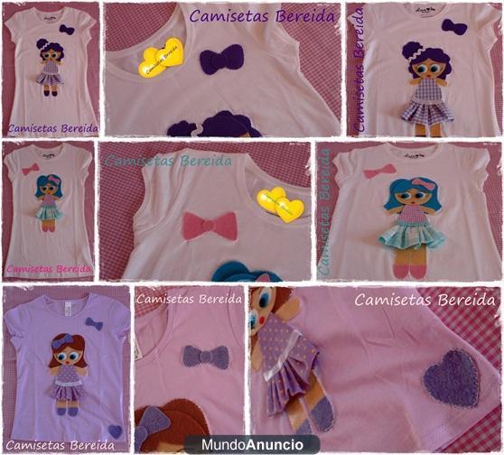 CAMISETAS INFANTILES APLIQUES EN TELA Y FIELTRO