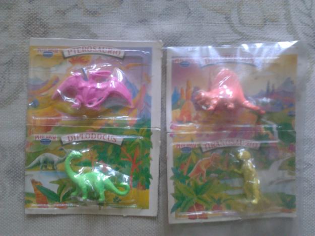 Serie Danone blister muñecos Dinosaurios años 80 p. coleccionistas vintage