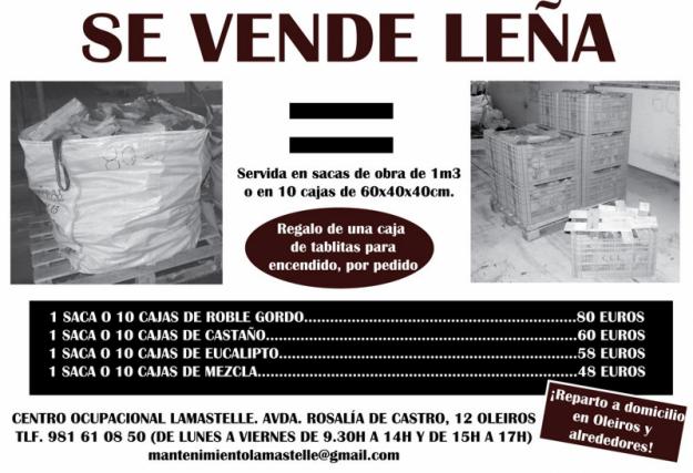 Se vende leña en Oleiros (Aspronaga)