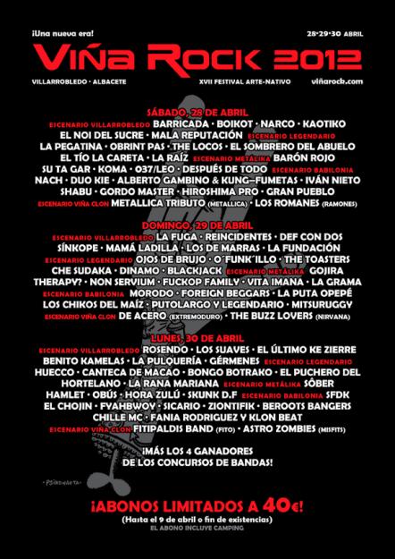 Entrada Viñarock 2012 + viaje desde Barcelona