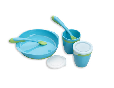 playgro easy grip feeding set blue