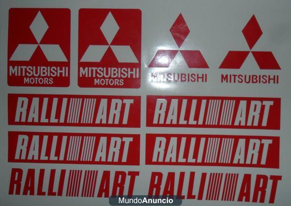 kit  pegatina mitsubishi ralliart 4x4 todoterreno coche sticker adhesivo vinilo personalizado