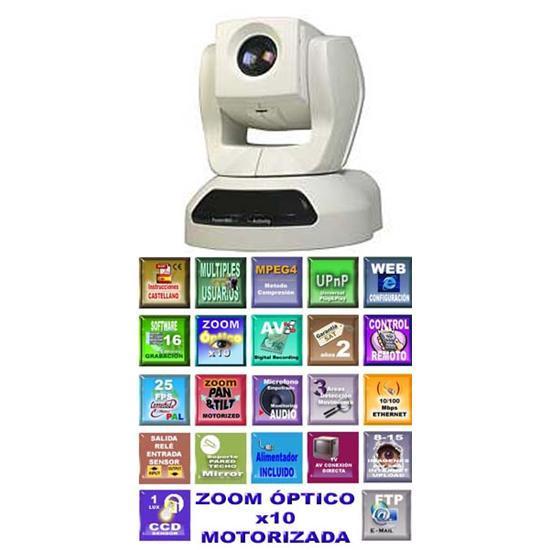 CÁMARA IP MPEG4 MOTORIZADA con ZOOM ÓPTICO x10 ( soft 16 castellano)