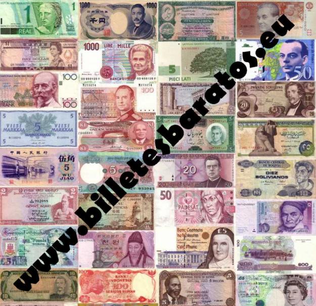 Billetes de banco de todos los países.