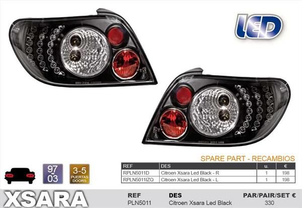 PILOTOS TIPO LED CITROEN XSARA 1997 AL 2003 3/5P NEGROS