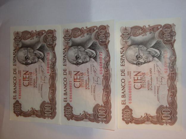 SE VENDEN BILLETES 100 PTS SIN CIRCULAR NOVIEMBRE 1970