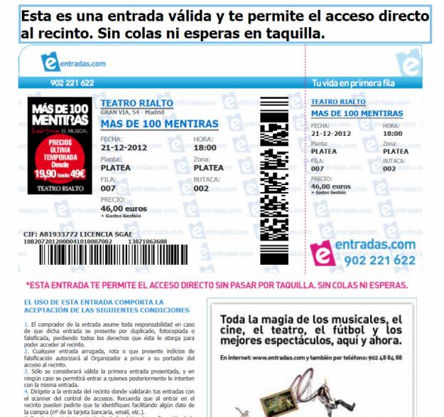 Entradas musical mas de 100 mentiras, de sabina. descuento