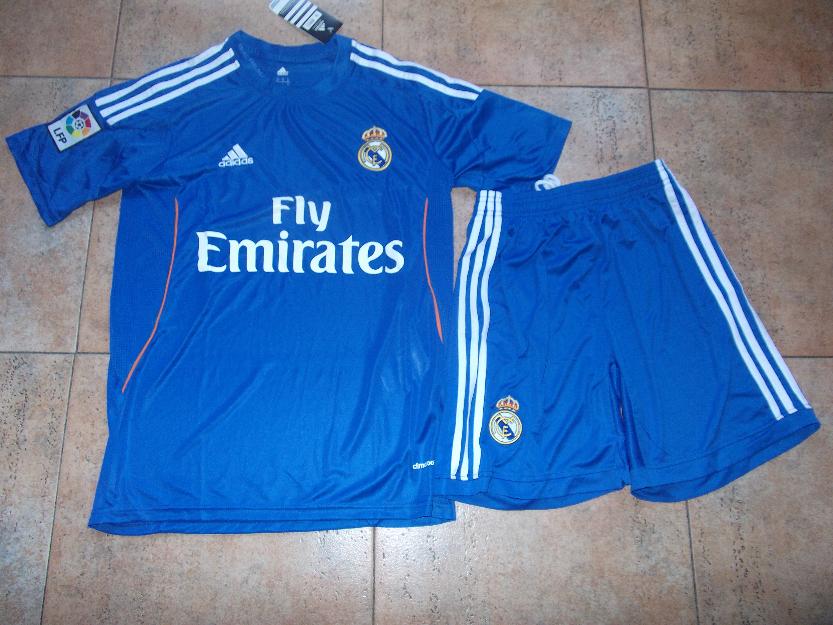 Equipaciones real madrid 2014 azules fly emirates.