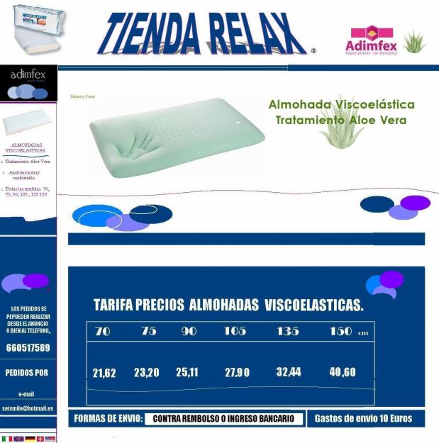 VENTA DE ALMOHADAS VISCOELASTICA, POR CADA COMPRA UNA FUNDA DE ALMOHADA (GRATIS)