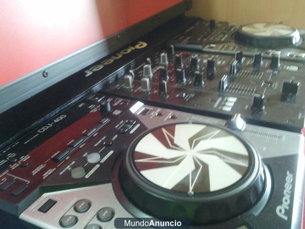 Equipo PIONEER DJ PRO: 2x CDJ 400 + DJM 400 + Maletín