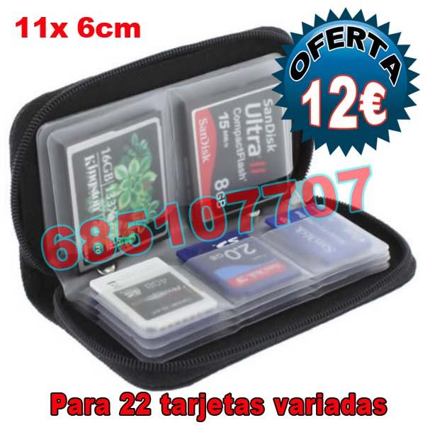 Estuche para tarjetas de memoria en total caben 22