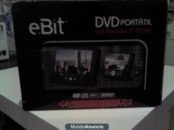 DVD portatil E.BIT doble pantalla SIN ESTRENAR