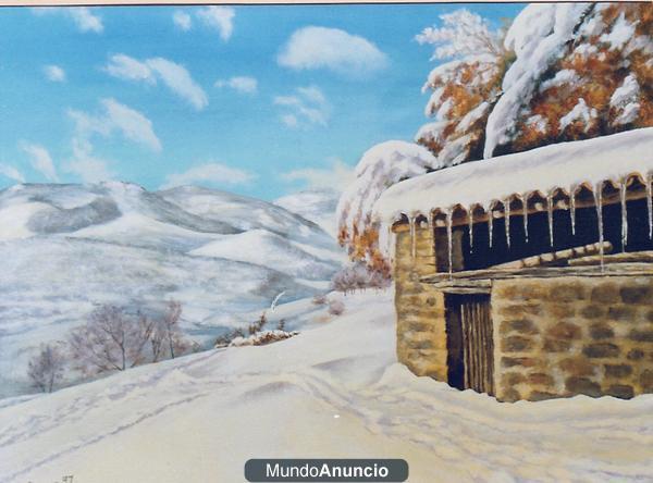 VIDA RETIRADA, pintura, paisaje de Santorens (Huesca)