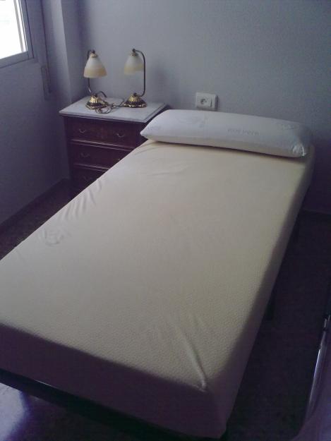 2 Somier con 6 patas de 90 cm + colchon y almohada viscolastica