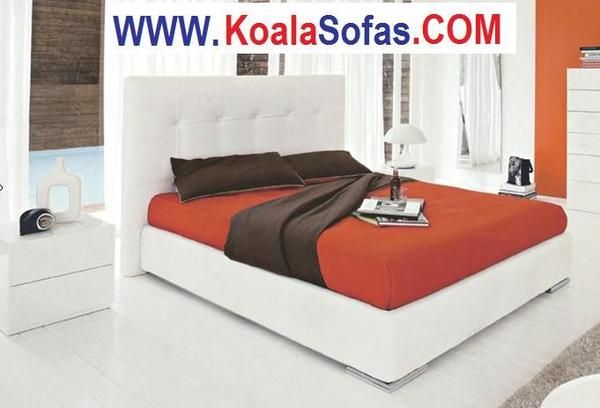 CAMA CHESTER DE PIEL BLANCA