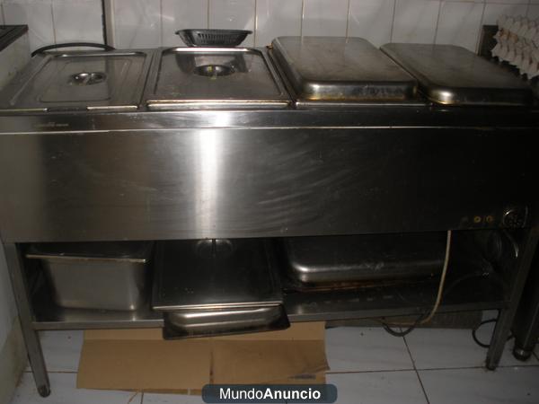 Vendo mesa caliente ( baño maria) completo con accesorios para hosteleria, restaurante,...