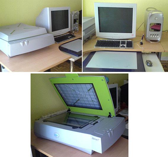 Mac G4 con Monitor Sony 20 pulgadas y Scanner Professional de 8200dpi