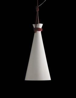 Metalarte Campanela Lámpara colgante - Blanco cuerda burdeos - iLamparas.com