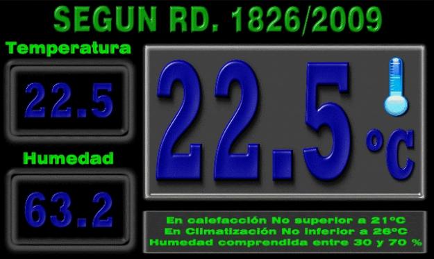 RD 1826/2009 Visualizador de Temperatura y Humedad