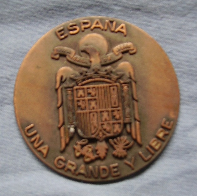 Medalla en bronce Escudo Falange en relieve