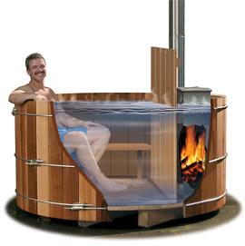 Sauna de madera de aire libre