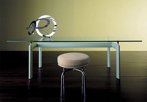 MESA LECOR- GL.225, ARMAZON BLANCO, CRISTAL TEMPLADO