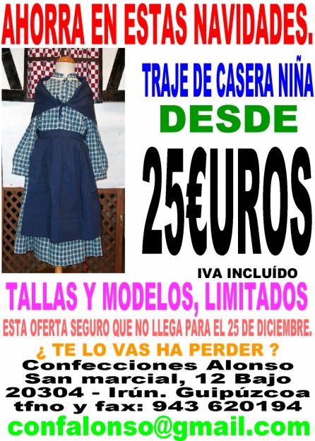 Traje caserita para santo tomas y nochebuena