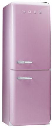 Nevera / frigorífico de exposición SMEG Fab32 rosa.