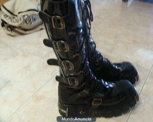 Vendo botas New Rock - Itali Negro Charol Tower Toberas - Como nuevas