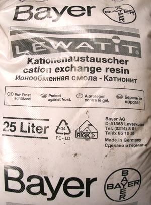Bayer Lewatit Cation Exchange Resin - Resina Cationica de intercambio