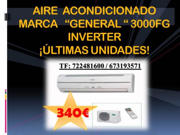 ***se vende máquina de aire acondicionado inverter marca general 3000fg  por 340€***