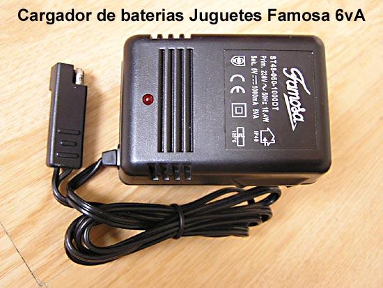 Cargador de baterias para juguetes de Famosa 6Vcc 1000mA