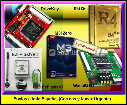 CARTUCHOS 3DS y DSI  Nintendo R4i M3i Zero Ezflash y Chips Wii (Drivekey y Wasabi Dx)