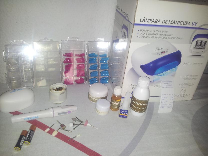 Kit de uñas de gel y porcelana completo con lámpara UVA D´orleac