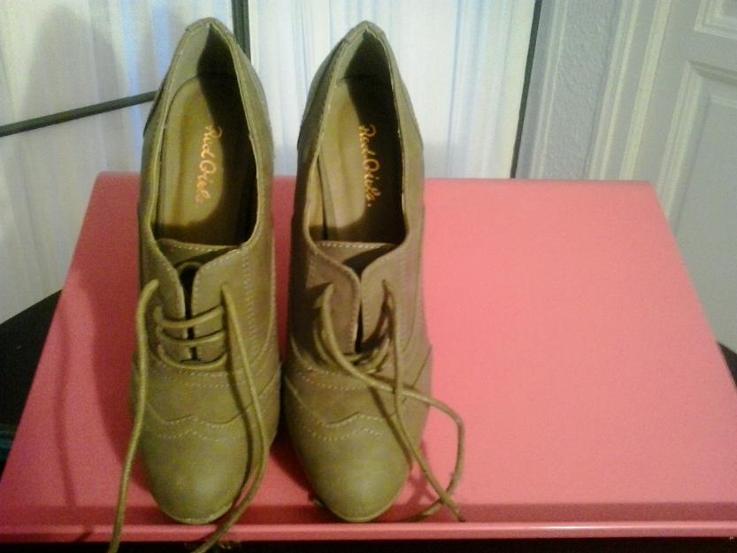 zapatos vintage tacón nuevos gris marengo 38