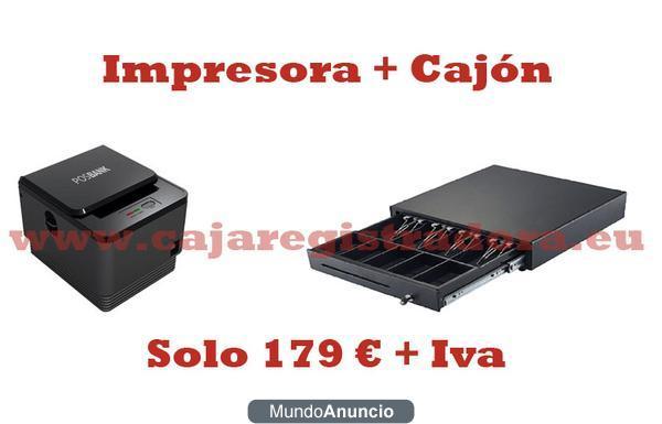 Impresora tickets usb más cajón portamonedas