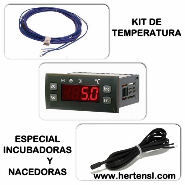 Termostato especial para incubadoras con resistencia flexible y sonda de temperatura