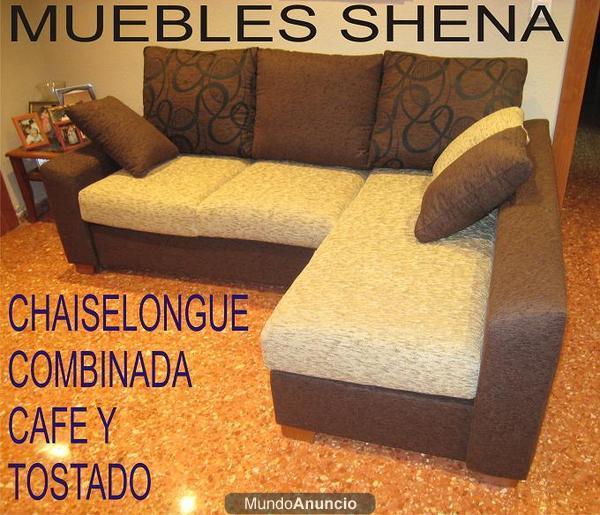 CHAISELONGUE TAPIZADA CAFE Y TOSTADO POR 399€