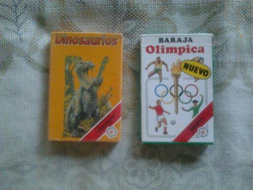 Lote 2 juegosde cartas founier nuevos. Dinosaurios y Olimpiadasa.90