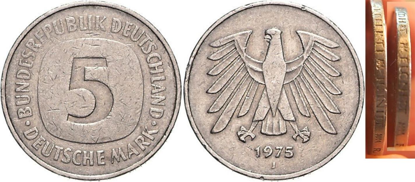 Vendo moneda  antigua 5 mark 1977 busdesrepublik deutschland