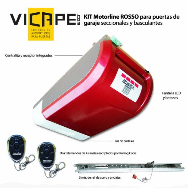 Kit puertas de garaje seccionales MOTORLINE ROSSO