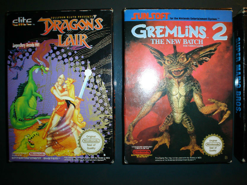 Videojuegos NES (Nintendo):Dragons Lair, Gremlins 2 y Snow Brothers