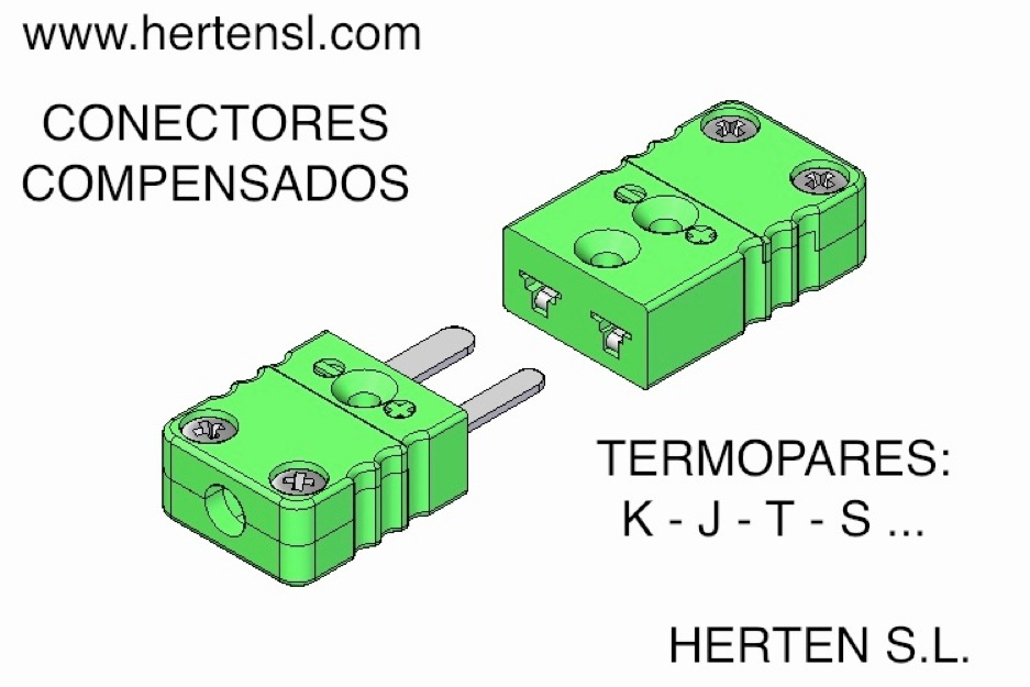 Conectores compensados para termopares tipo K (mini macho)