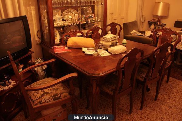 Muebles comedor madera nogal española maciza