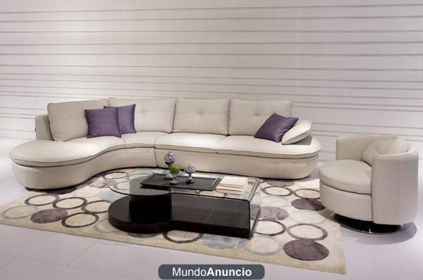 Rinconera de diseño piel italiana. Oferta muebles modernos