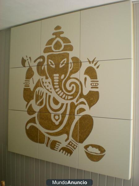 Panel decorativo pintado a mano